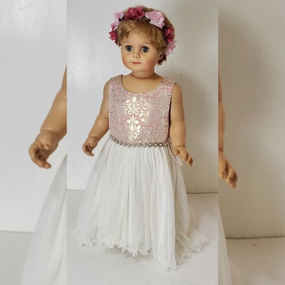 AMERICAN PRINCESS FLORAL CORKSCREW-TULLE PARTY DRESS TODDLER GIRLS 5T ROSEGOLD - Picture 10 of 10
